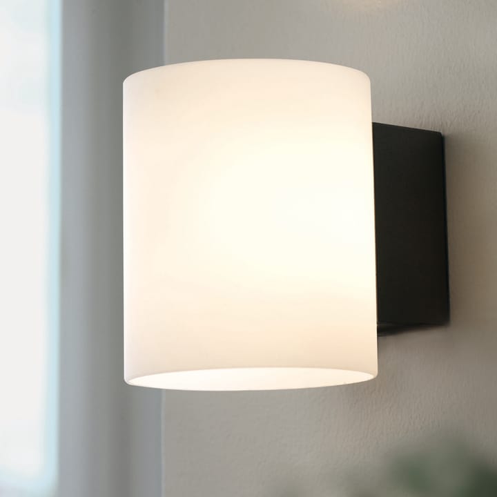 Aplique de pared Evoke L, antracita-vidrio blanco Herstal