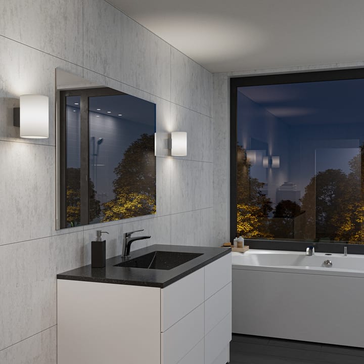 Aplique de pared Evoke L, Antracita-vidrio opalino Herstal