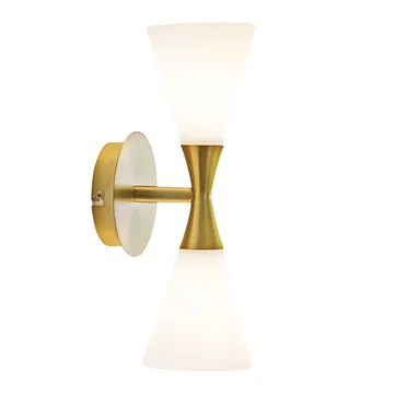 Aplique de pared Harlekin Duo - latón-blanco - Herstal