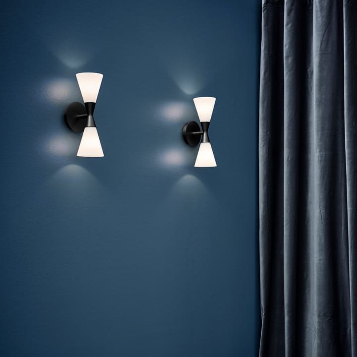 Aplique de pared Harlekin Duo, Mattnegro Herstal