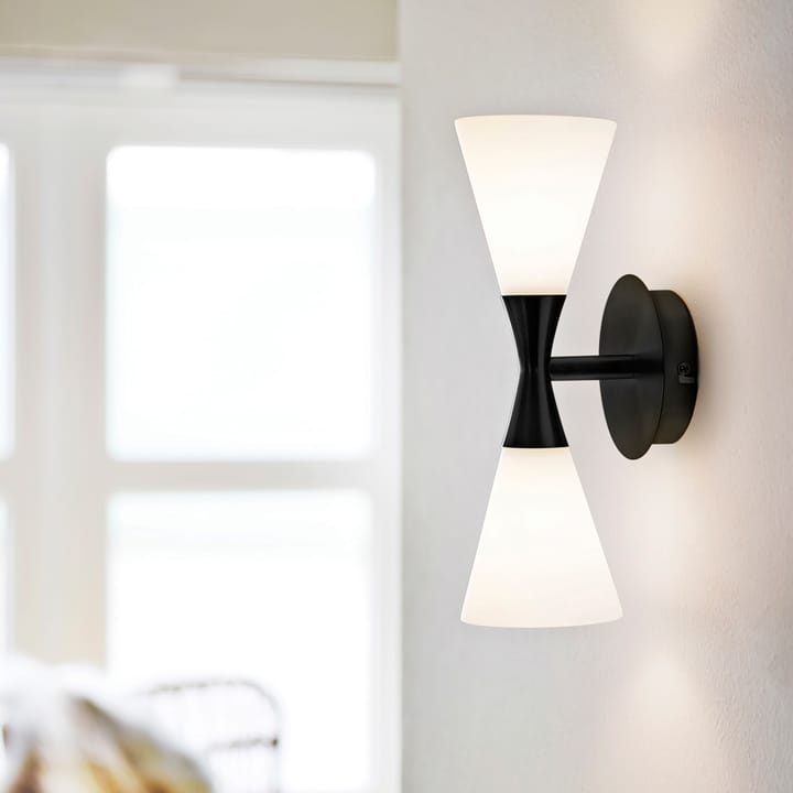 Aplique de pared Harlekin Duo, Mattnegro Herstal