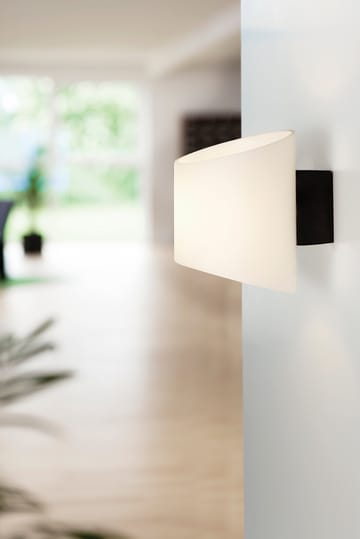 Aplique de pared oval Evoke - Antracita-vidrio opalino - Herstal