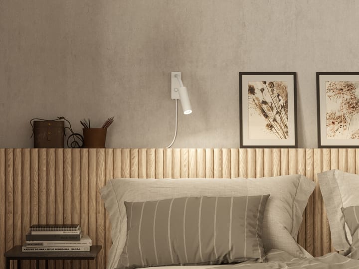 Aplique de pared Pipeline, Blanco mate, flex Herstal