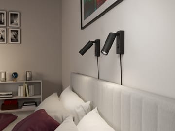 Aplique de pared Pipeline - Negro mate - Herstal