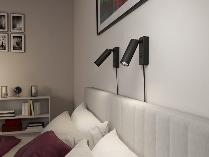 Aplique de pared Pipeline, Negro mate Herstal