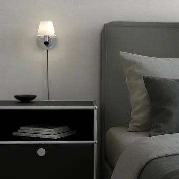 Aplique Gil - Cromo-cristal opalino - Herstal