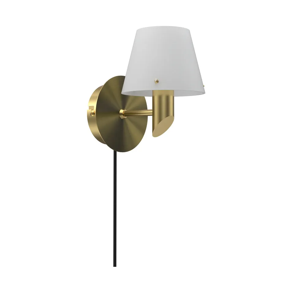Aplique Gil, Satin brass-cristal opalino Herstal