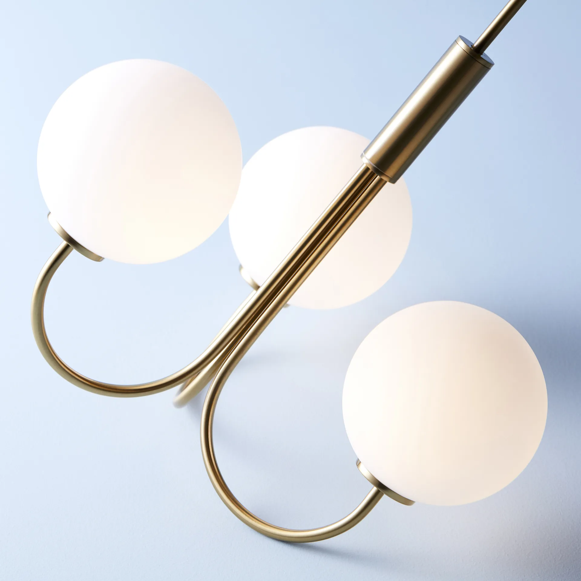 Lámpara araña Ballon, latón Herstal