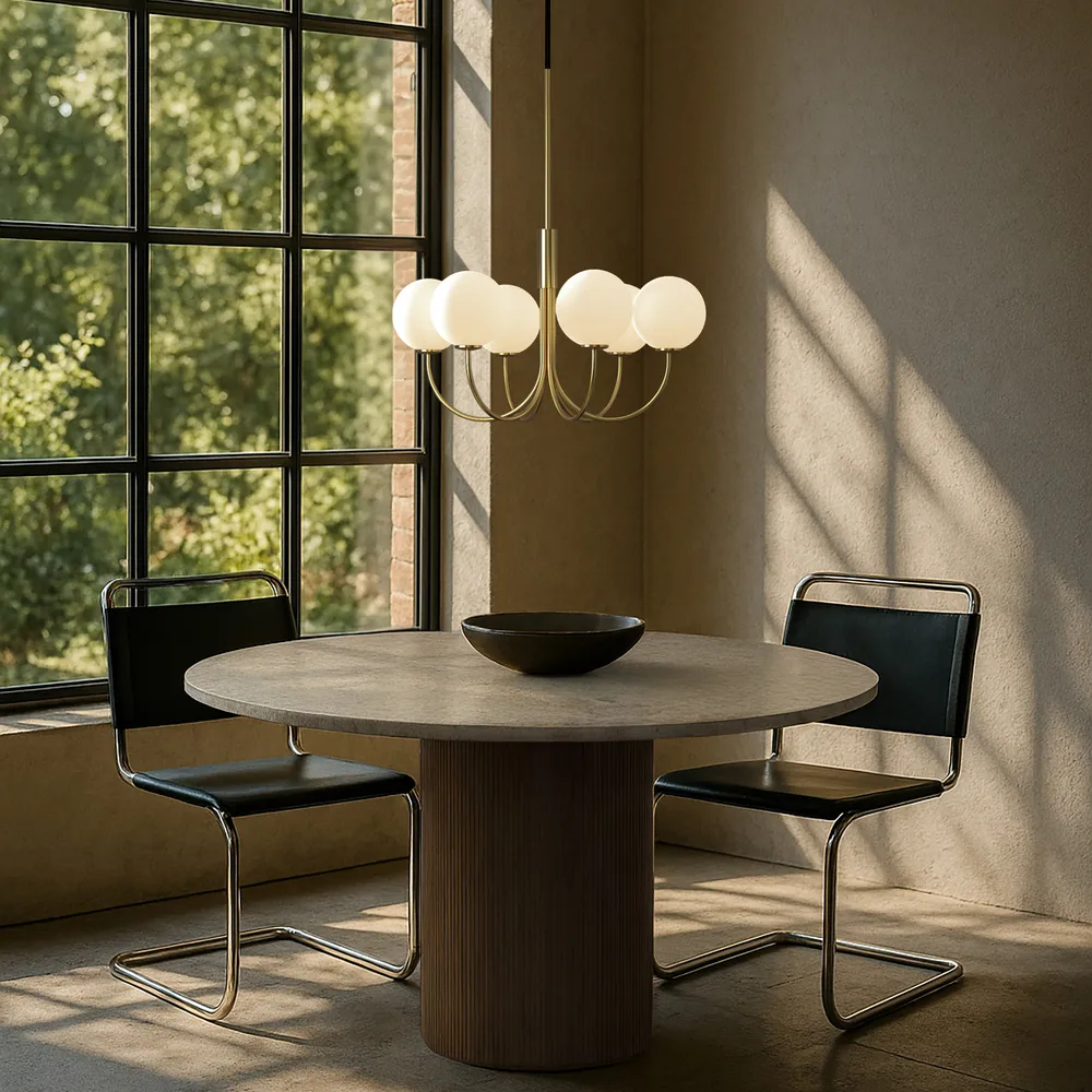 Lámpara araña Ballon, Satin brass, Ø60 cm Herstal