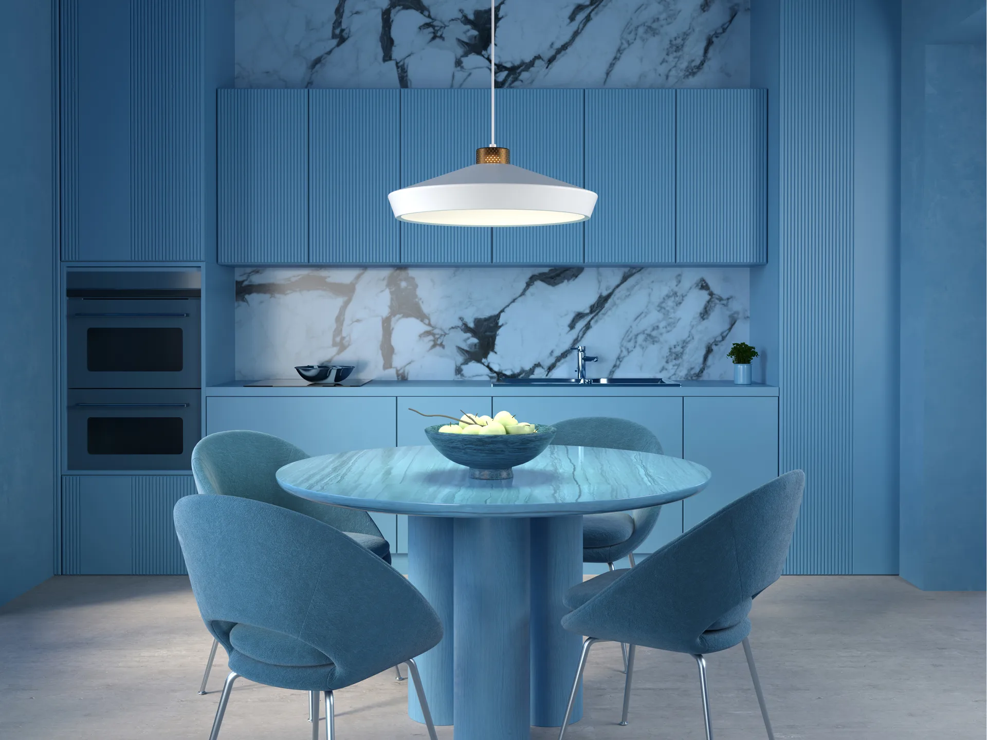 Lámpara colgante Edge large, blanco mate-Bronce Herstal