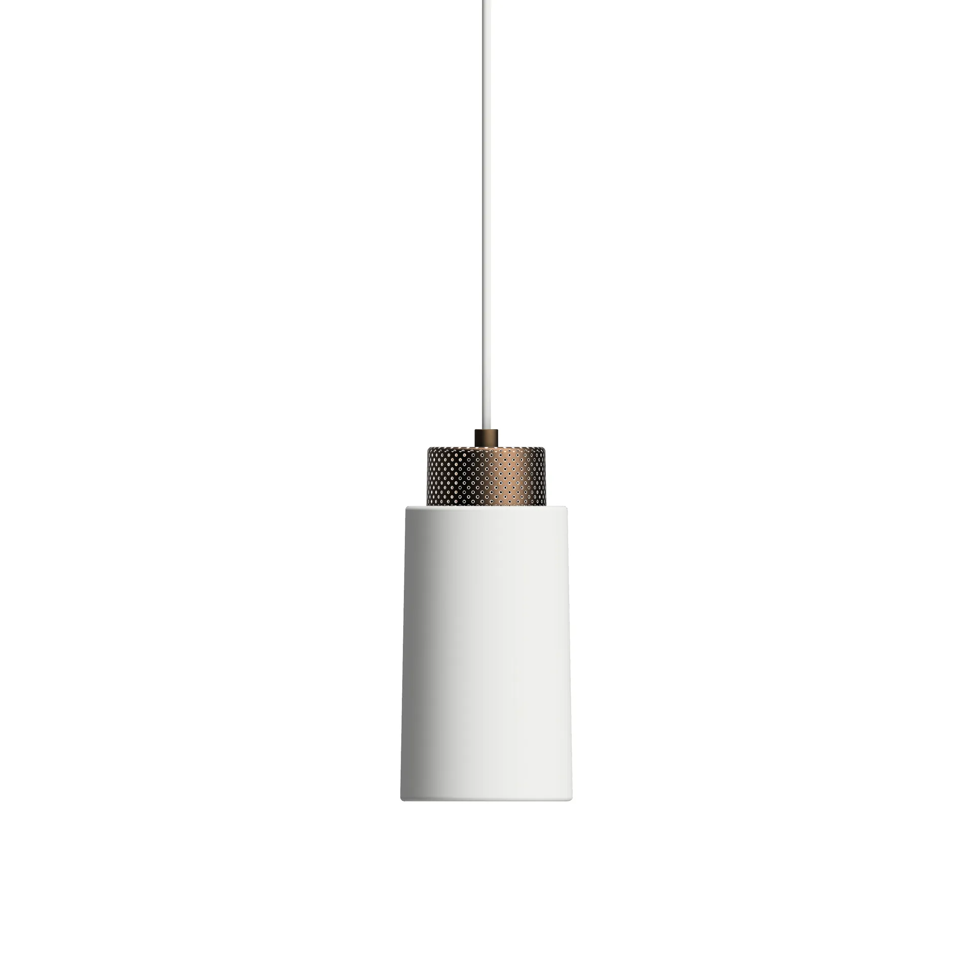 Lámpara colgante Edge small, blanco mate-Bronce Herstal