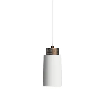 Lámpara colgante Edge small - blanco mate-Bronce - Herstal