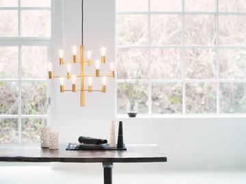 Lámpara de araña Manola 12 - latón satinado - Herstal