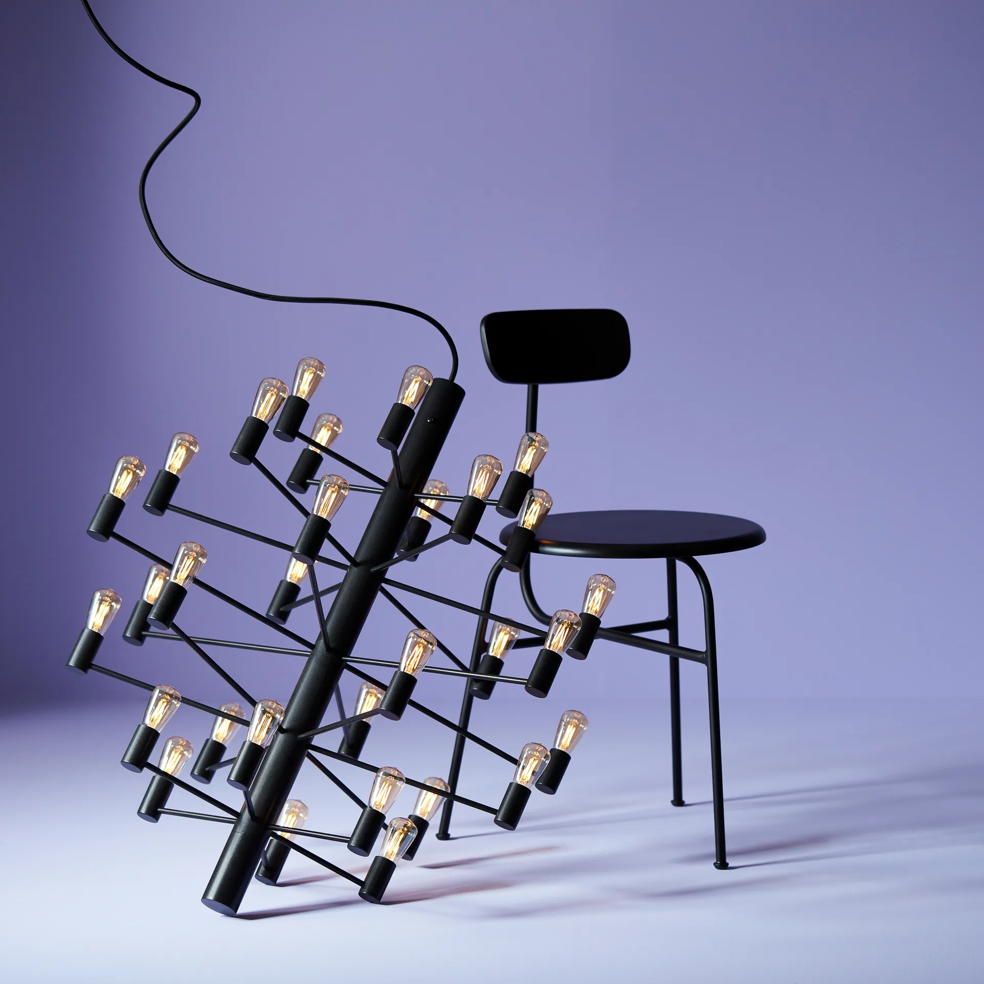 Lámpara de araña Manola 30, Negro Herstal