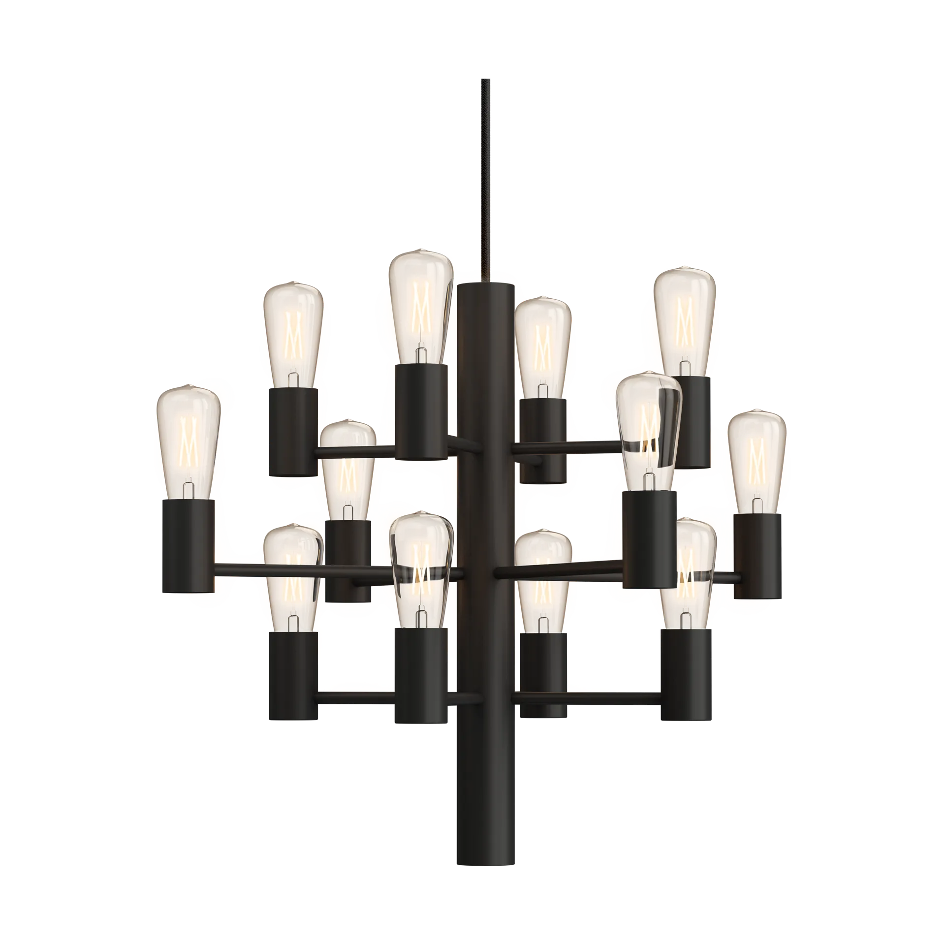 Lámpara de araña Manola Mini 12, Negro Herstal