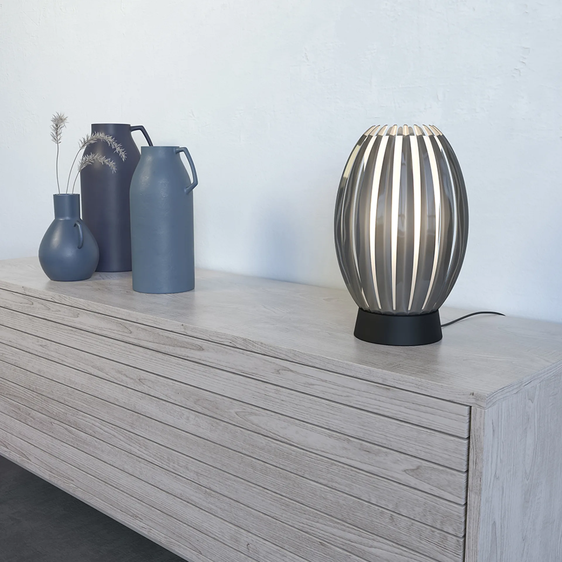 Lámpara de mesa Tentacle M 34 cm, Negro-ahumado Herstal