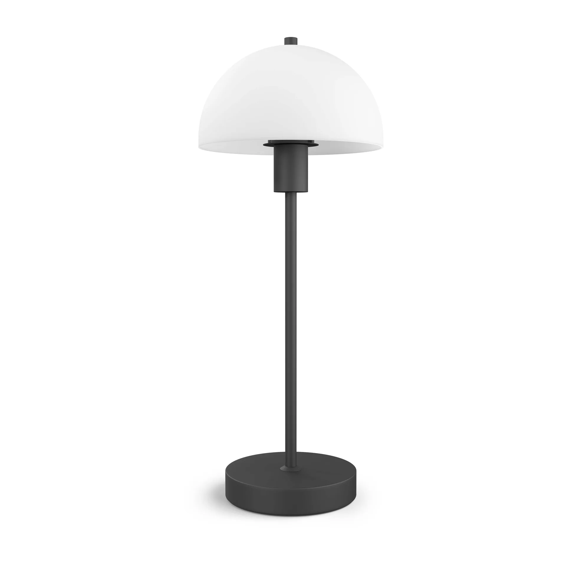 Lámpara de mesa Vienda 50 cm, negro-vidrio opalo Herstal