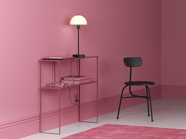 Lámpara de mesa Vienda 50 cm, negro-vidrio opalo Herstal