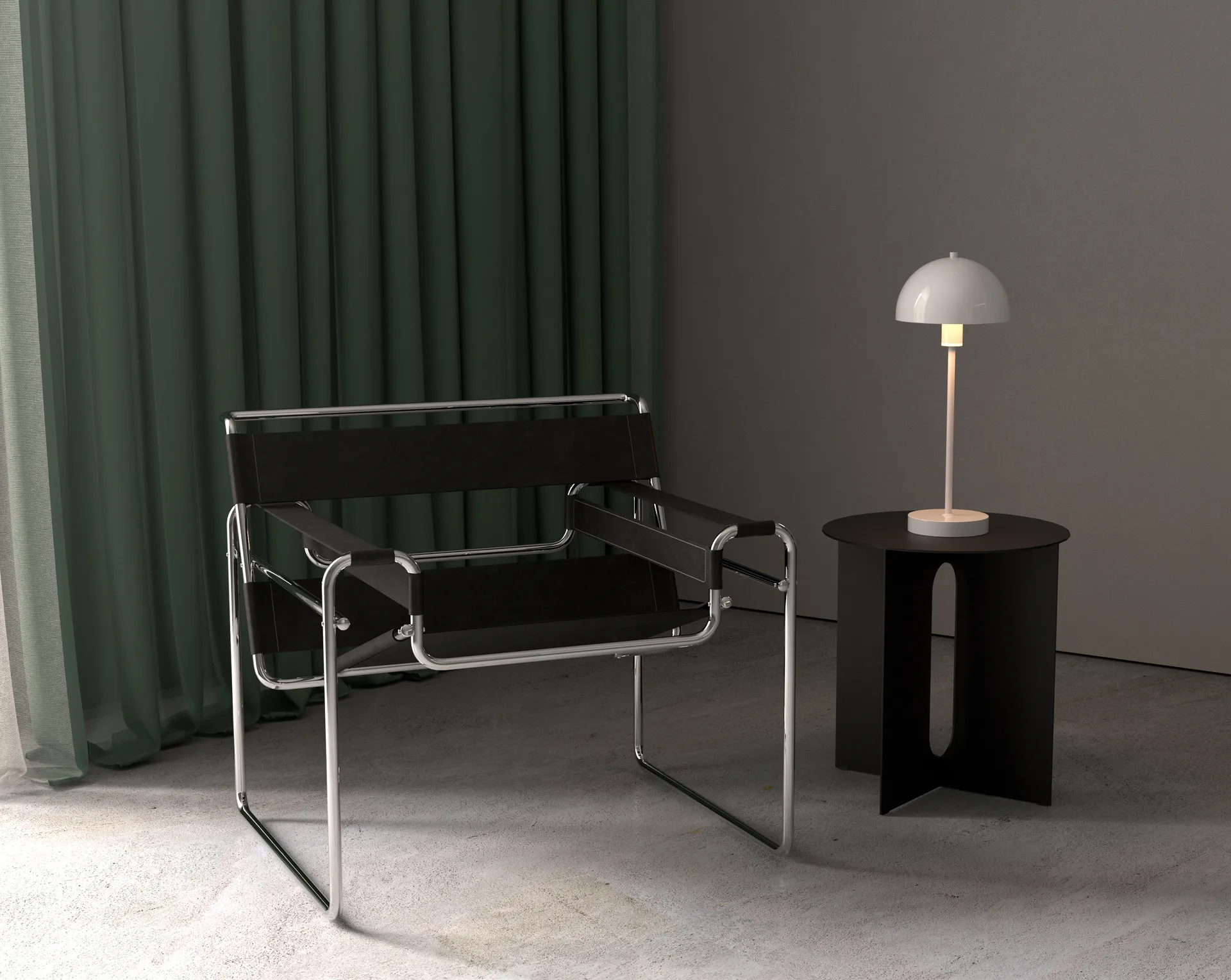 Lámpara de mesa Vienda, Blanco brillante Herstal