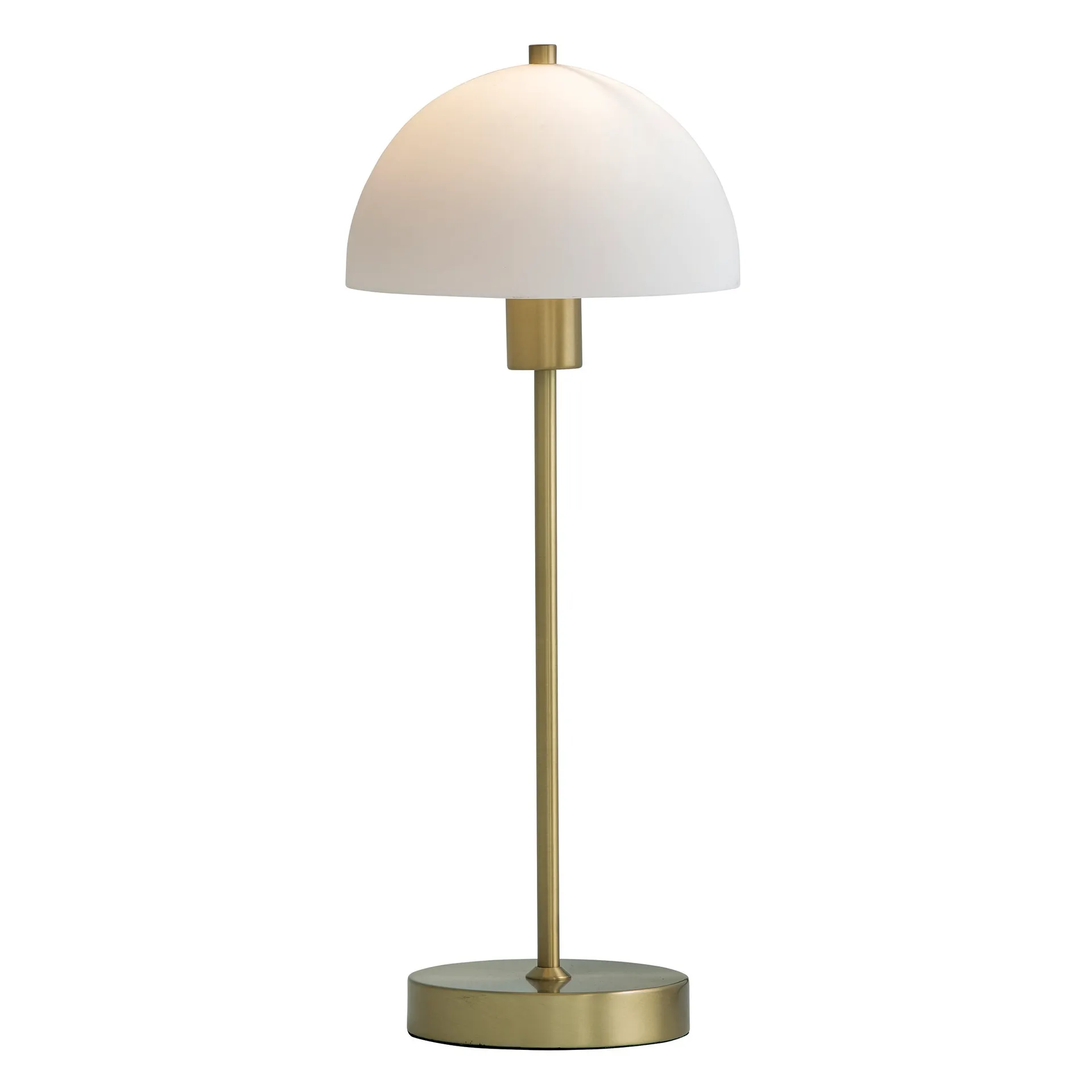 Lámpara de mesa Vienda, latón-blanco Herstal
