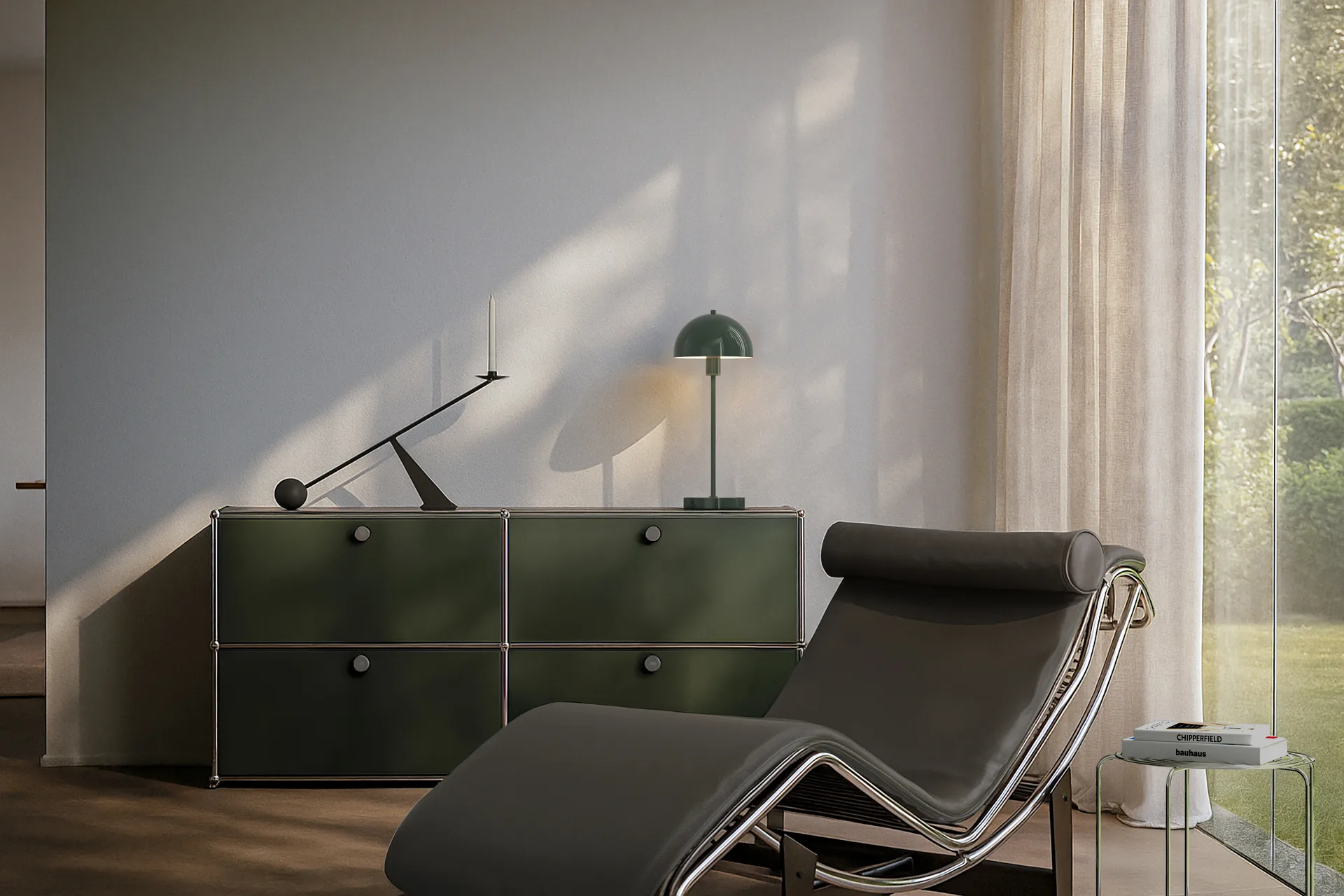 Lámpara de mesa Vienda, Oak leaf green Herstal