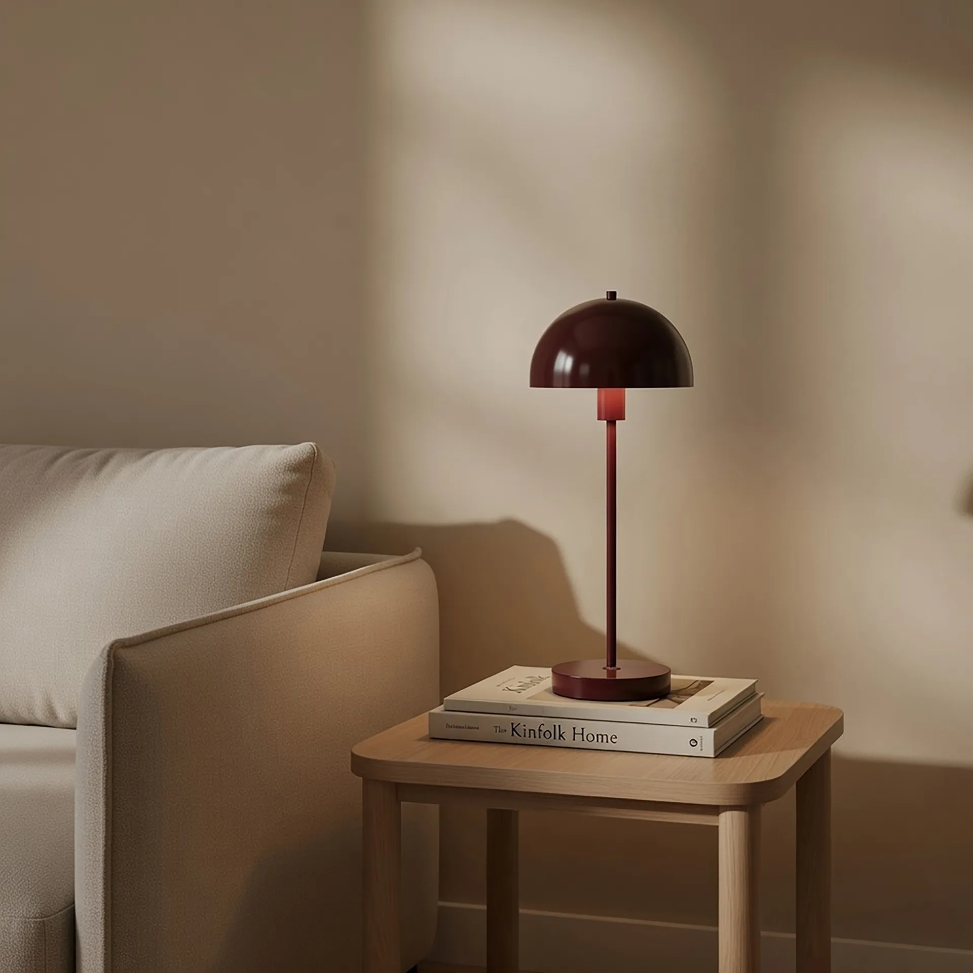 Lámpara de mesa Vienda, Rojo Valentín Herstal