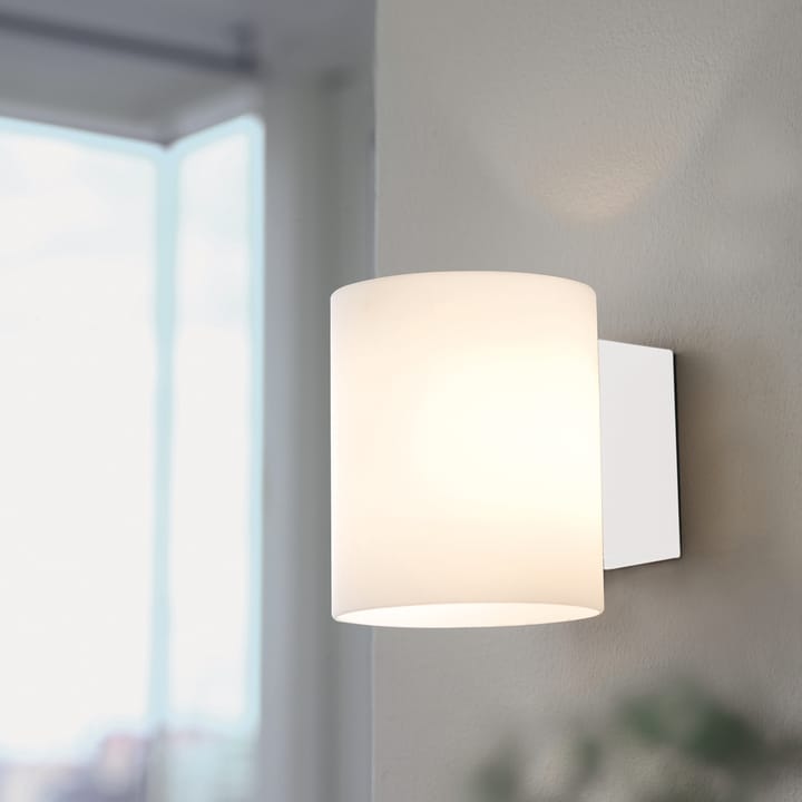 Lámpara de pared Evoke S, blanco-vidrio blanco Herstal