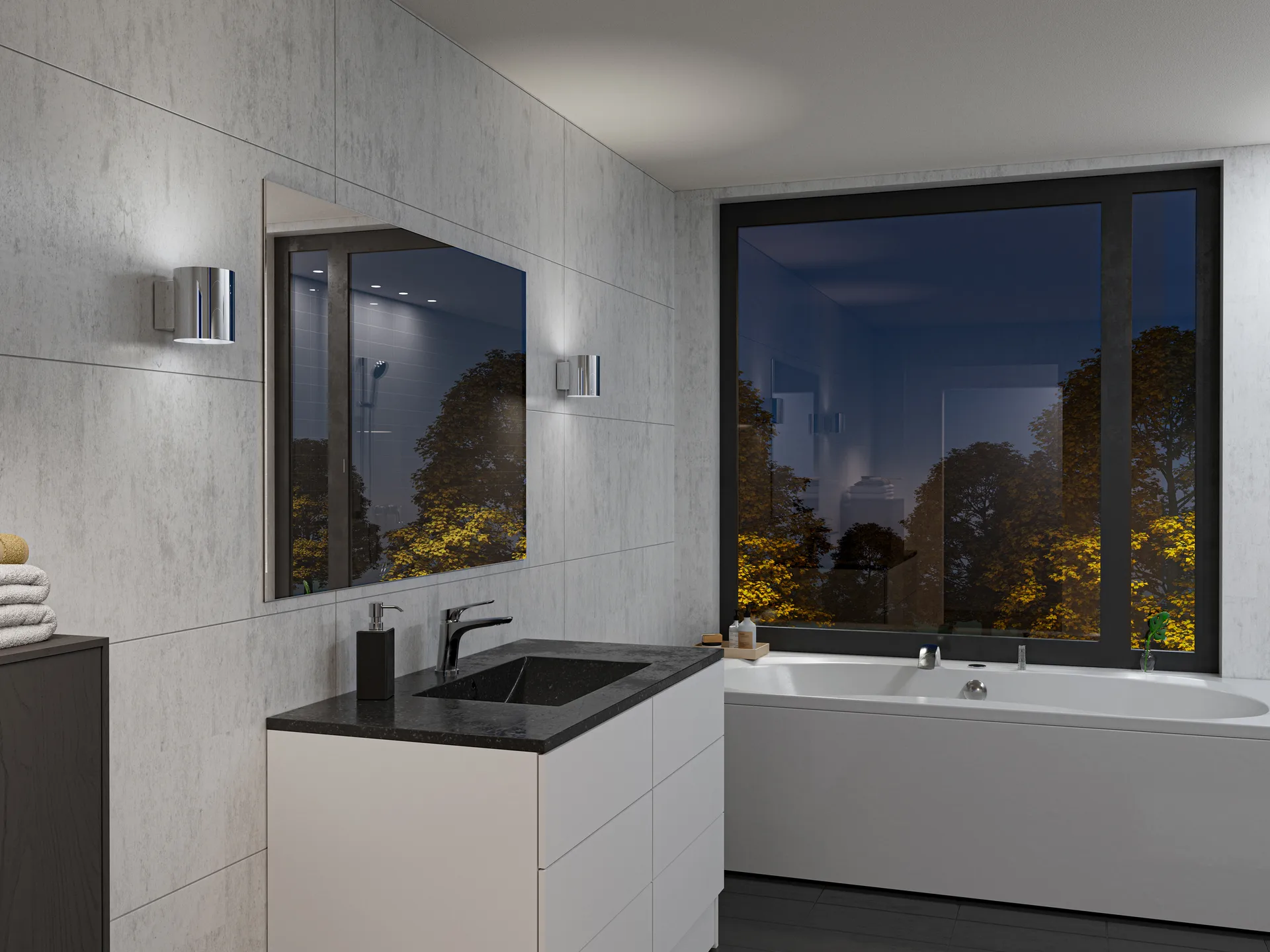 Lámpara de pared Evoke S, Cromo Herstal