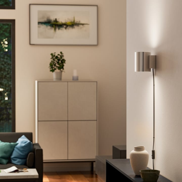 Lámpara de pared Evoke S, Cromo Herstal