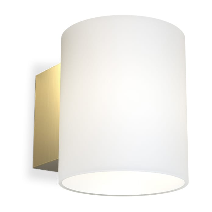Lámpara de pared Evoke S - Latón satinado-vidrio blanco - Herstal