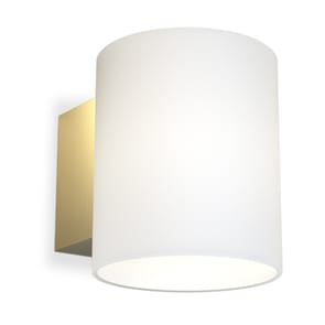 Lámpara de pared Evoke S - Satin brass-vidrio opalino - Herstal
