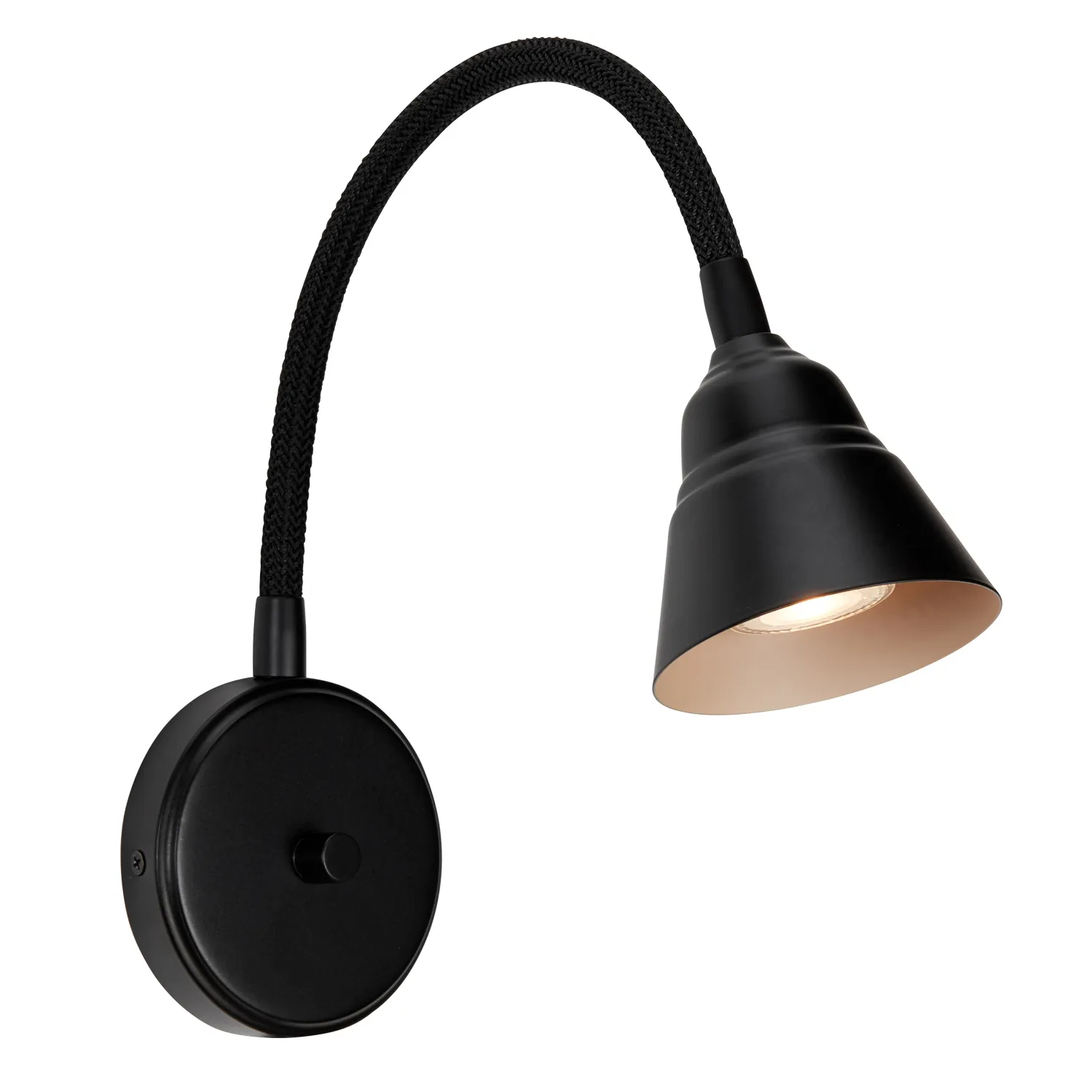 Lámpara de pared Relief, negro mate Herstal