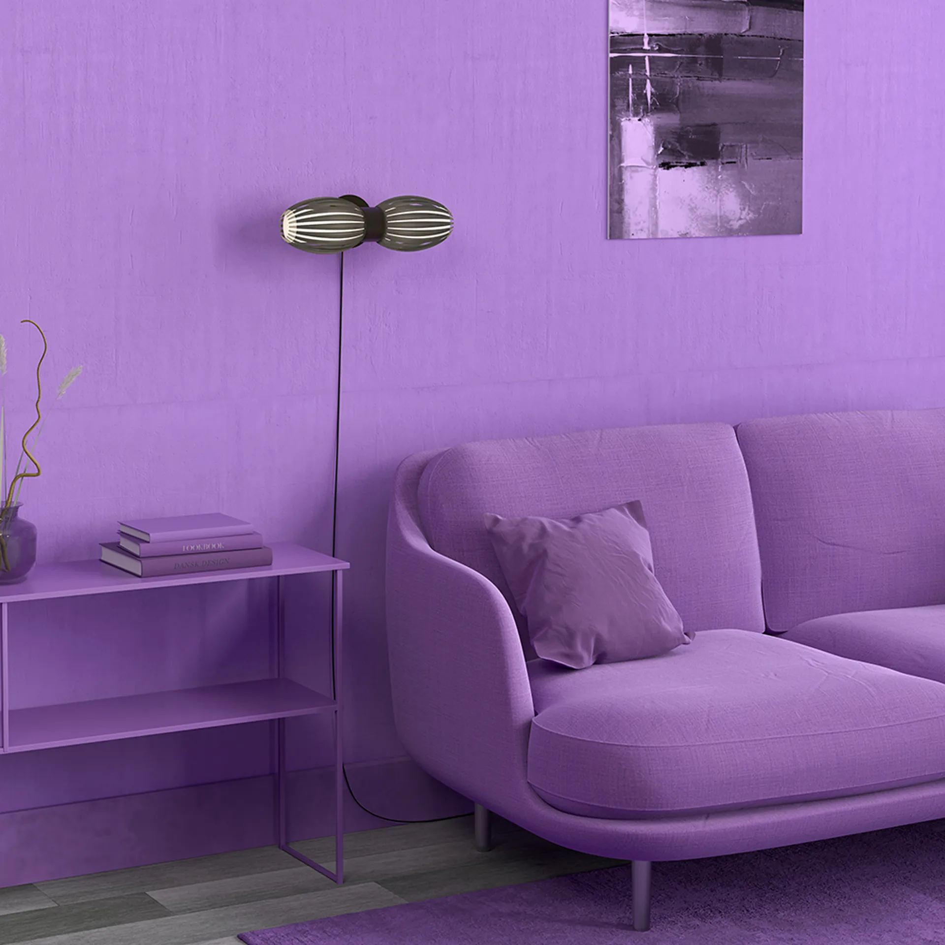 Lámpara de pared Tentacle duo 34 cm, Negro-ahumado Herstal