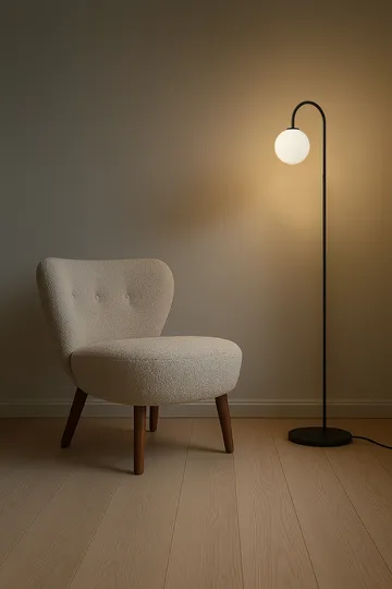 Lámpara de pie Ballon 137 cm - Negro - Herstal