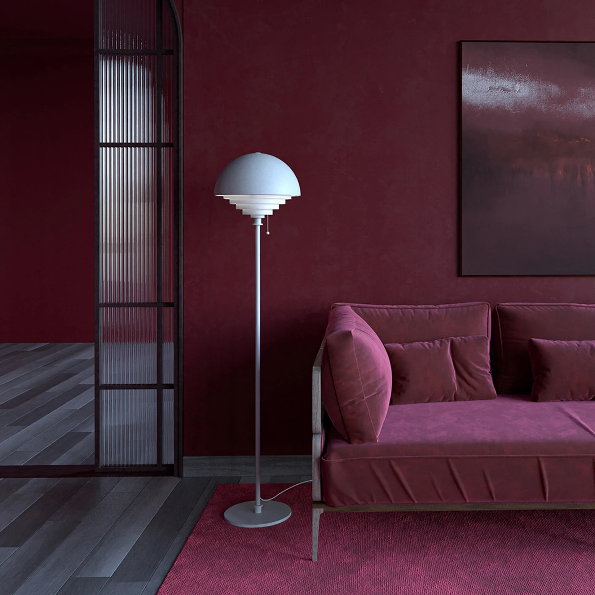 Lámpara de pie Motown 150 cm, Blanco Herstal