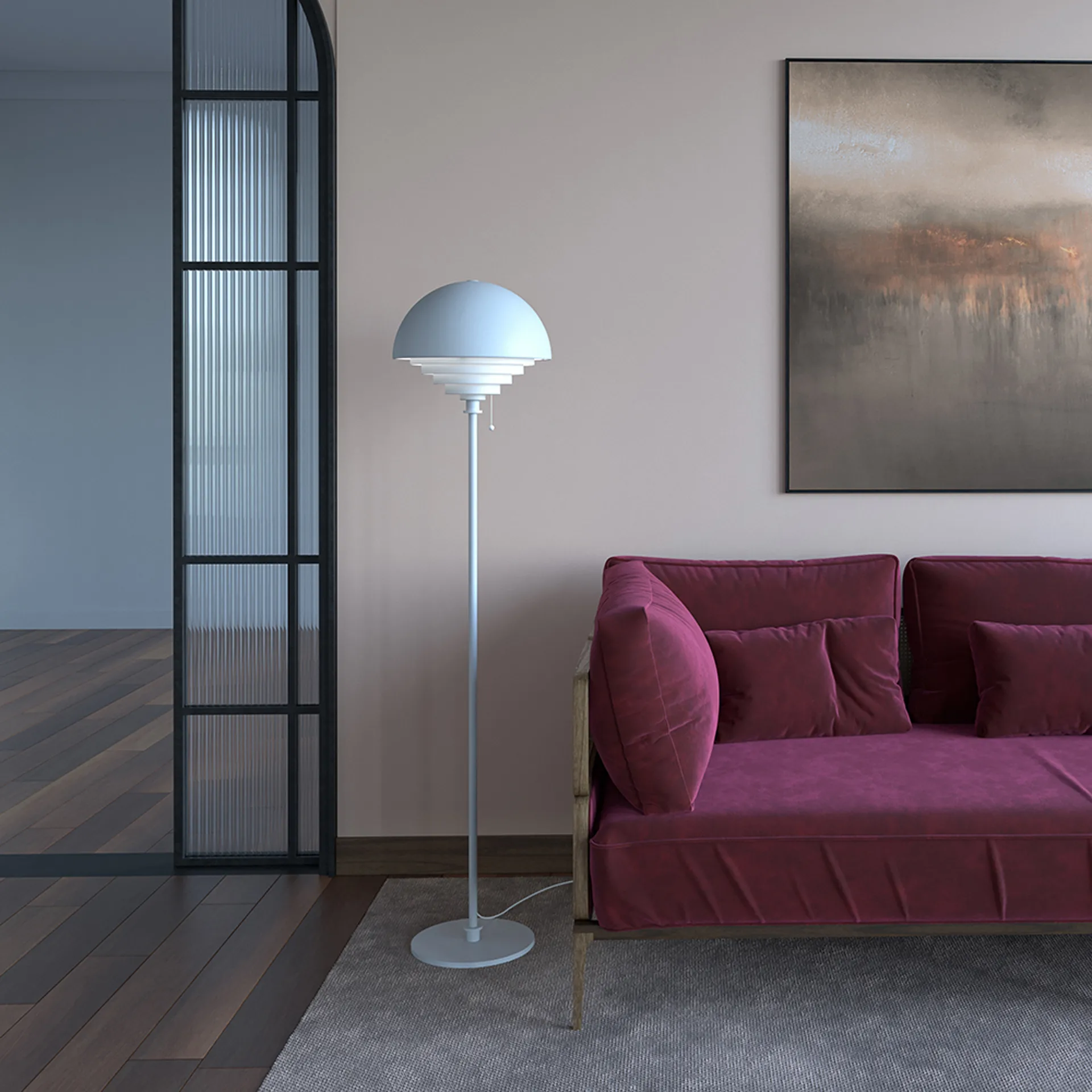 Lámpara de pie Motown 150 cm, Blanco Herstal