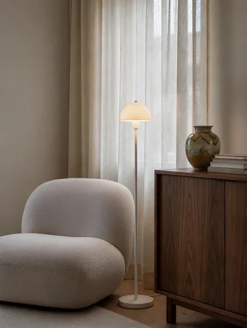 Lámpara de pie Vienda - Blanco-vidrio opalino - Herstal