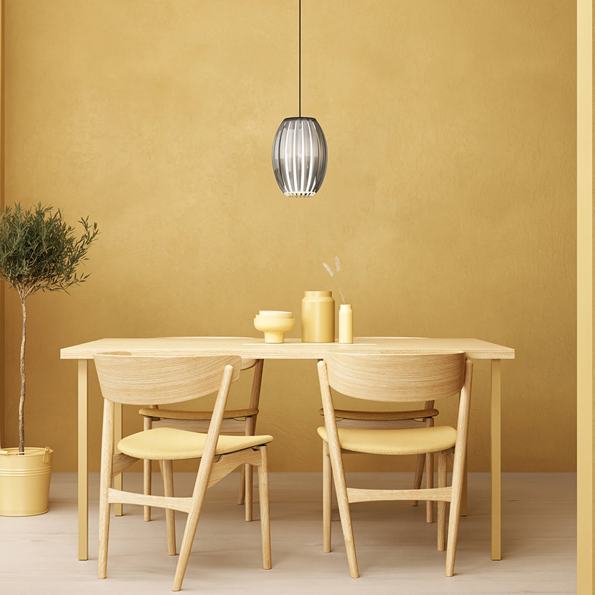 Lámpara de techo Tentacle mediana, negro-color humo Herstal