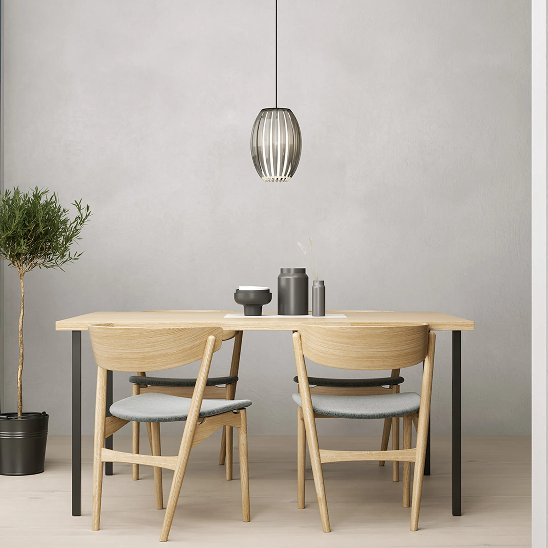 Lámpara de techo Tentacle mediana, negro-color humo Herstal