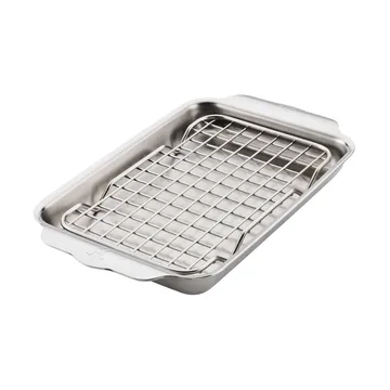 Hestan Ovenbond bandeja de horno con rejilla de enfriamiento - Acero inoxidable, 16,8x28,8 cm - Hestan