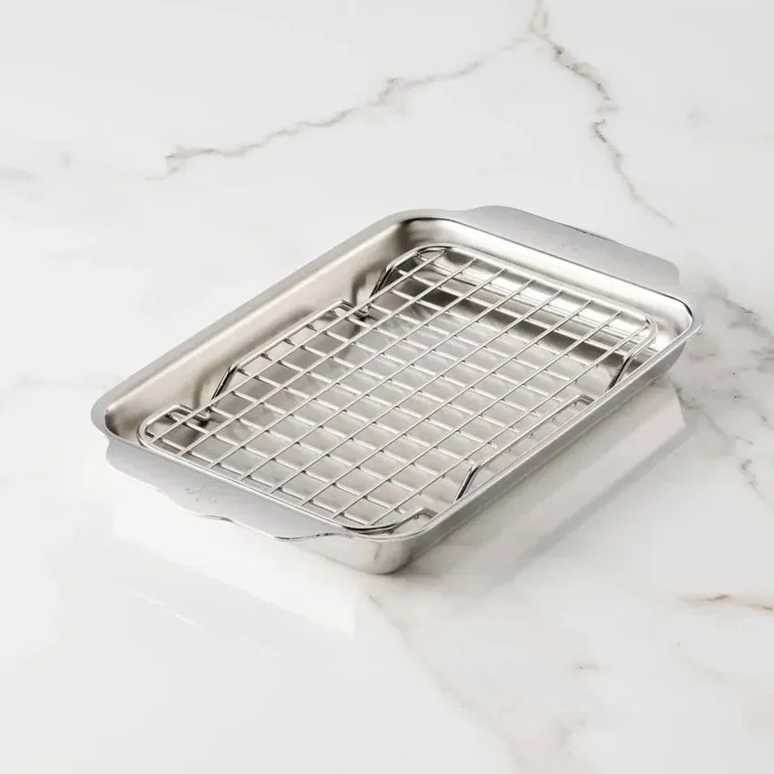 Hestan Ovenbond bandeja de horno con rejilla de enfriamiento, Acero inoxidable, 16,8x28,8 cm Hestan
