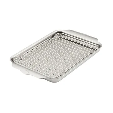 Hestan OvenBond sartén de cuarzo con rejilla para horno - Acero inoxidable, 24x39 cm - Hestan