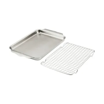 Hestan OvenBond sartén de cuarzo con rejilla para horno - Acero inoxidable, 24x39 cm - Hestan
