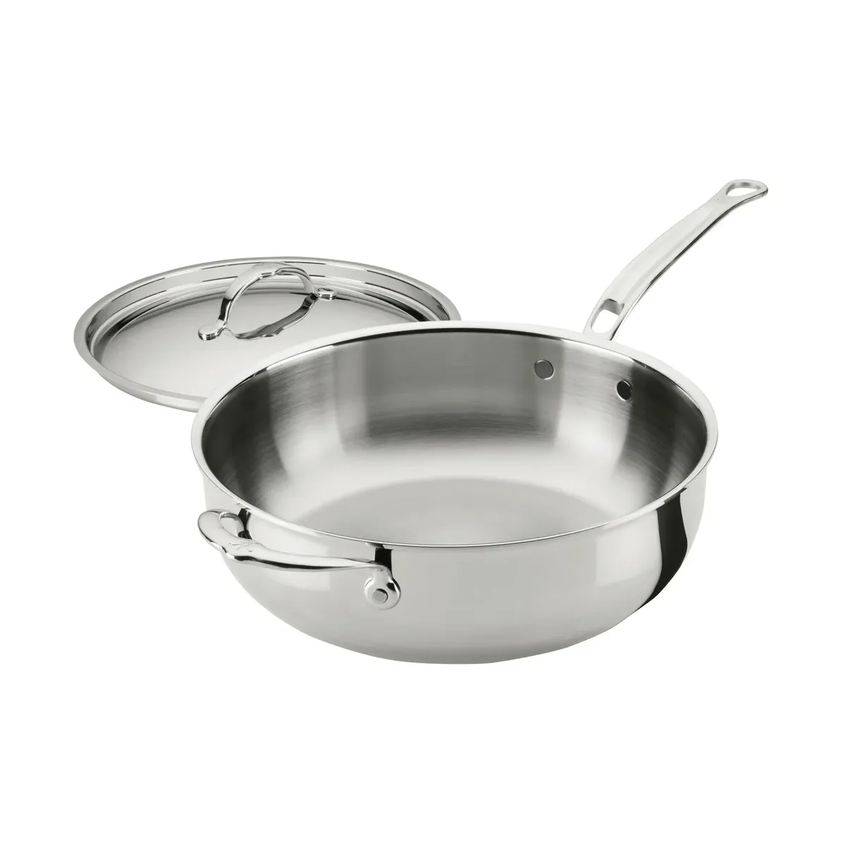 Hestan ProBond Luxe sartén multiusos con tapa, Acero inoxidable, asa auxiliar Hestan