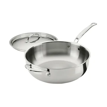 Hestan ProBond Luxe sartén multiusos con tapa - Acero inoxidable, asa auxiliar - Hestan