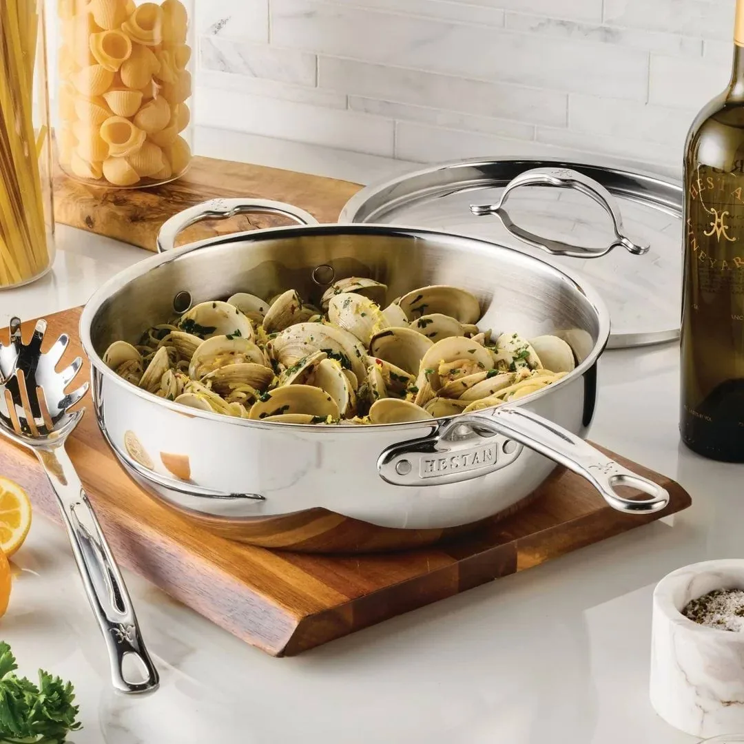 Hestan ProBond Luxe sartén multiusos con tapa, Acero inoxidable, asa auxiliar Hestan