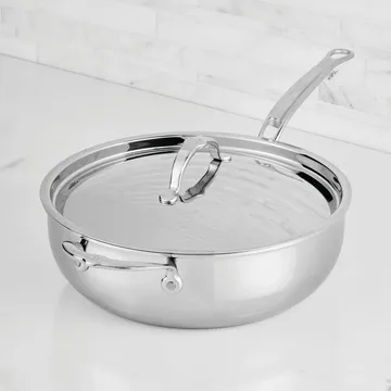 Hestan ProBond Luxe sartén multiusos con tapa - Acero inoxidable, asa auxiliar - Hestan