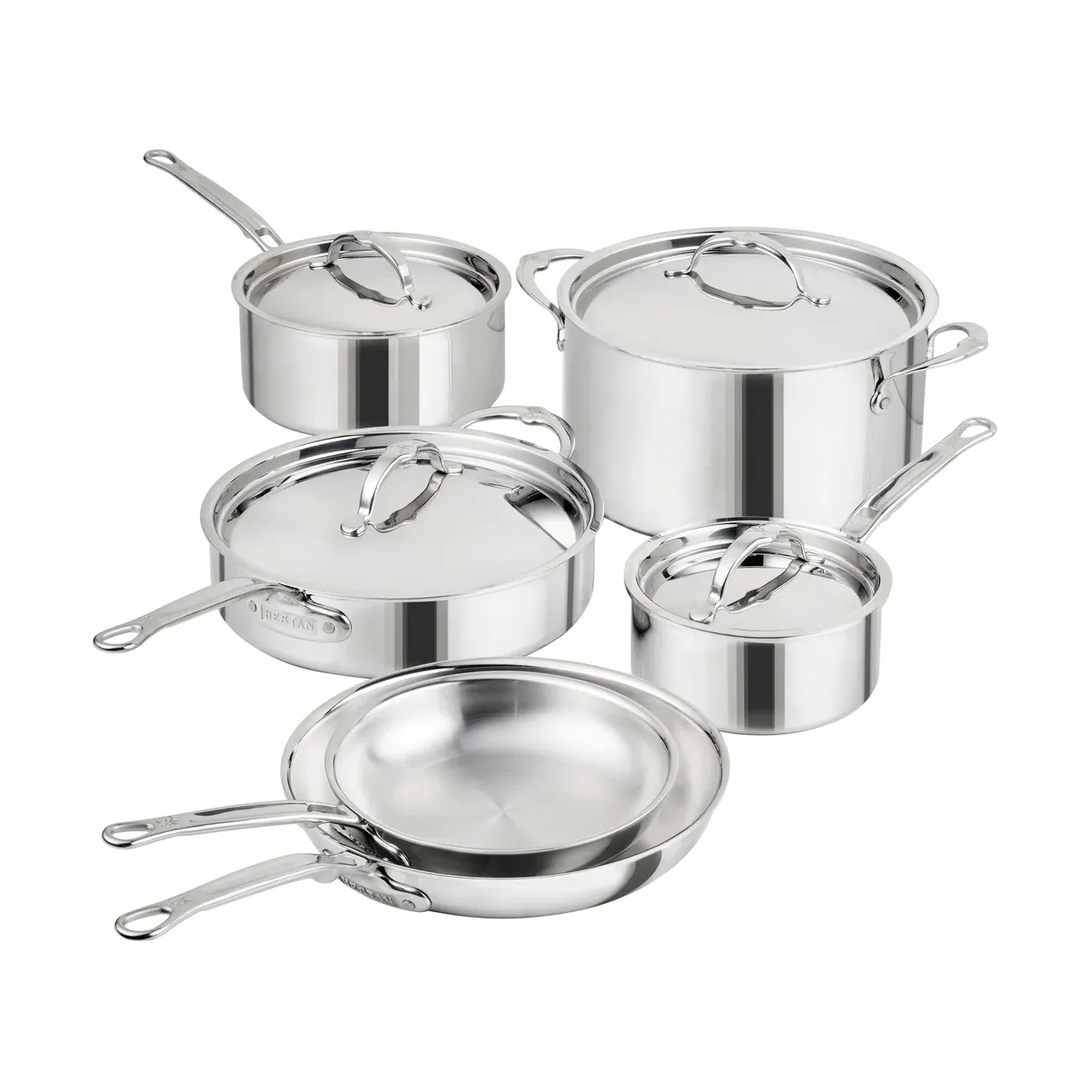 Juego de ollas y sartenes Hestan ProBond Luxe, Acero inoxidable, 10 piezas Hestan
