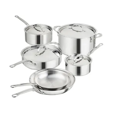 Juego de ollas y sartenes Hestan ProBond Luxe - Acero inoxidable, 10 piezas - Hestan