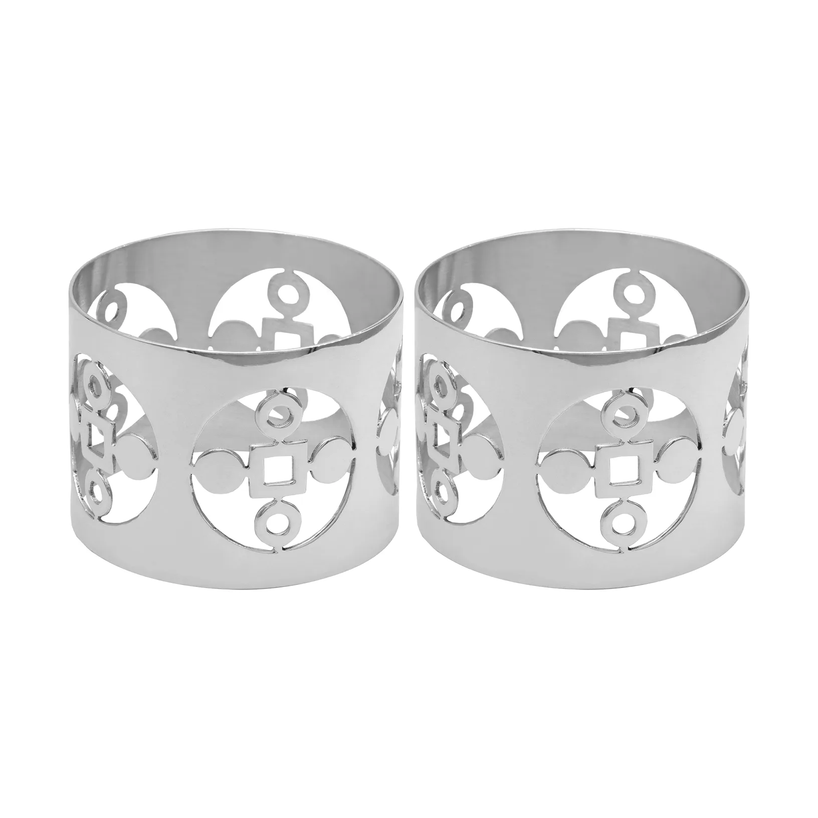 2 Anillos servilleteros Anima Gemella, Latón niquelado Hilke Collection